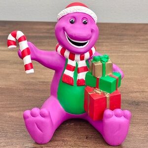 VINTAGE 1999 Kurt S Adler BARNEY the Dinosaur Christmas Stocking Holder Figurine